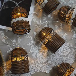 새장 라탄 전구 가랜드(2type)