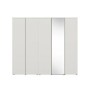 바이엘 소프트 거울옷장세트 크림화이트 250cm(높이216cm) 선반형