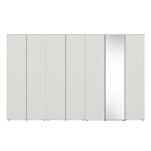 바이엘 소프트 거울옷장세트 크림화이트 350cm(높이216cm) 선반형