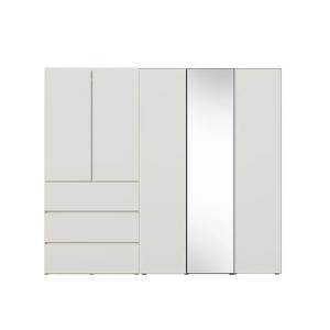 바이엘 소프트 거울옷장세트 크림화이트 250cm(높이216cm) 데일리서랍형