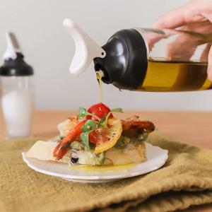 원터치 그레이 유리 오일병 양념병 300ml