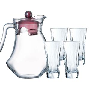 루미낙 모던핑크 저그세트 (저그 1.3L + 유리컵 4P) 냉장고 유리 물병 내열유리컵