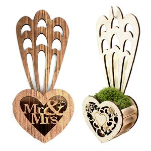 나무 하트 벽걸이 바구니 l 화분 소품 바스켓 월행잉