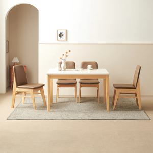 루아 1200 천연 대리석 4인 식탁 세트 (의자4개 포함)