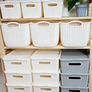 라탄 패턴 리빙박스 주방 수납 정리함 바구니 - 오픈형