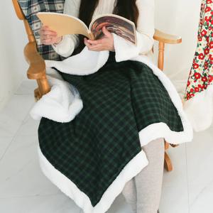 와치체크 그린 양털 극세사 소파 무릎담요 캠핑 블랭킷 2size