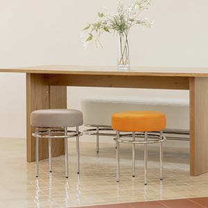 TULI 패브릭 스툴의자 컬러 포인트 드레스룸 화장대의자 식탁의자(orange/gray)