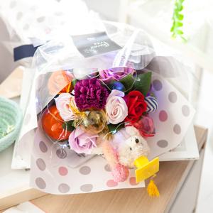 캔디곰 비누 조화 꽃다발 55cmP (전구포함)