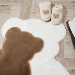 곰돌이 양털러그 양모 방석 인조 털 페이크 에코 퍼 2colors / 3size