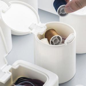 원터치 미니 소품정리함 수납함 화장솜 면봉 케이스 - 원형