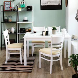 화이트 하이그로시 캐빈 4인원목식탁세트