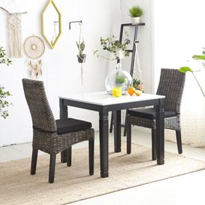 아르톤 라탄 2인 대리석 식탁세트