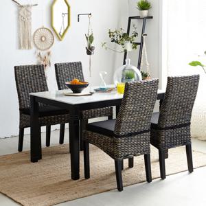 아르톤 라탄 4인 대리석 식탁세트(의자형)