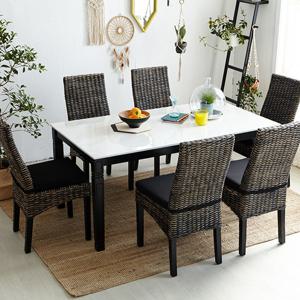 아르톤 라탄 6인 대리석 식탁세트(의자형)