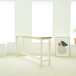 오크 우드슬랩 아일랜드 원목 홈카페 테이블/H다리(8~10인용 2400size)