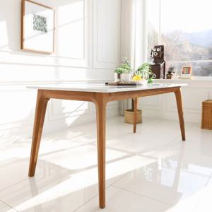 로웰 4인용 이태리 천연 대리석 월넛 원목 식탁 테이블 1500 CL199