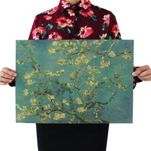 B07  빈센트반고흐 꽃피는 아몬드나무 명화 빈티지 포스터 47 x 36cm