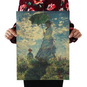 B19  클로드모네 파라솔을 든 여인 명화 빈티지 포스터 47 x 36cm