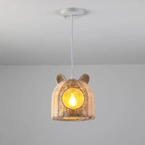 LED 펜던트 베틀 1등 내추럴우드 라탄 카페 매장조명