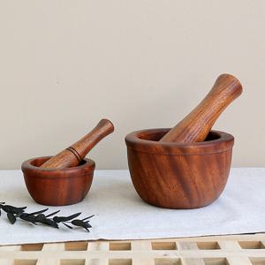옻칠 나무 절구 (2size)