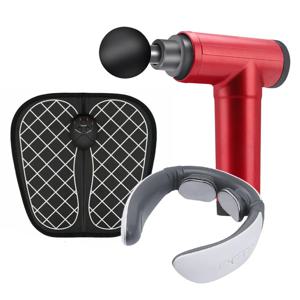 [해외] 1+1+1 EMS 저주파 목 발 어깨 마사지기 전신안마기