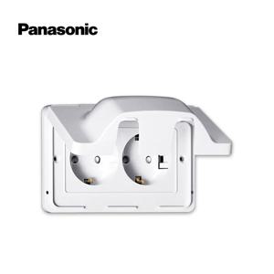 45 방우형 측면접지 콘센트 2구 ABS (가로)