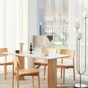 포레 컴포트 6인 식탁세트 1590 사각 (원목의자4 포함)