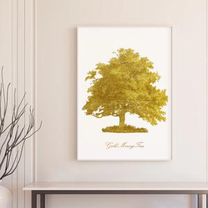 풍수 황금 돈나무 그림액자 9. 골드금박 돈나무