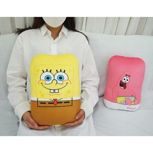 극세사 스판 스폰지밥/뚱이 페이스 프린팅 소프트 쿠션