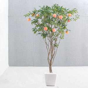 복숭아나무 조화나무 인조나무 과일나무 아크릴화분 2sizes 인테리어 조경 장식