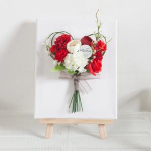 카네이션 조화 액자 이젤 세트 하트 set 35cm 2컬러 꽃 어버이날 선물