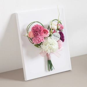 카네이션 조화 액자 하트 set 30cm 2컬러 꽃 어버이날 스승의날 벽 선물