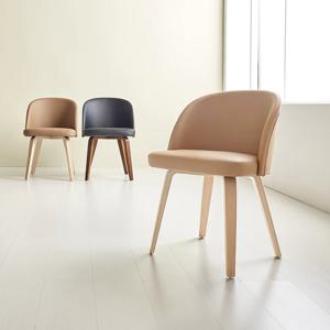 하프문 인테리어 카페 가죽 원목 식탁의자 (2개)