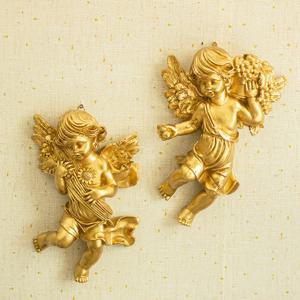 앤틱소품 프룻엔젤 2P 골드 벽장식 (kkjj249)