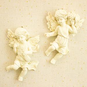 앤틱소품 프룻엔젤 2P세트 화이트 벽장식 (kkjj461)
