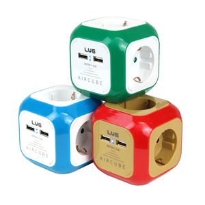 에어큐브 4구 USB포트 멀티탭 전기 콘센트_3colors