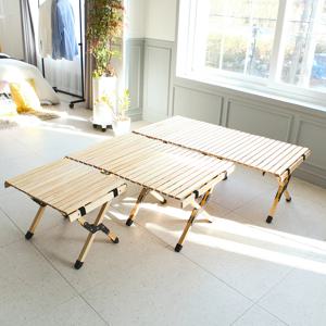 캠핑 접이식 원목 롤테이블 3size (보관백포함)