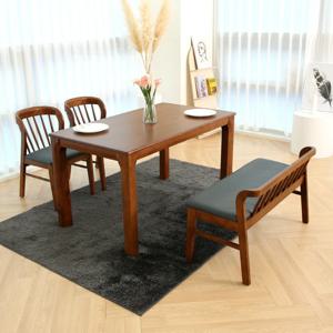 아슬로바 4인 원목식탁SET(벤치형) KHD-409B