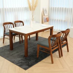 아슬로바 4인 통세라믹 원목식탁SET(의자형) KHD-857S