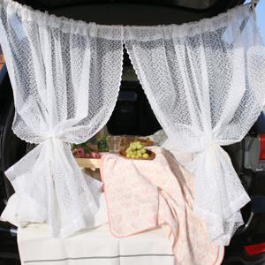 비쥬 레이스 차박 트렁크 커튼 2장