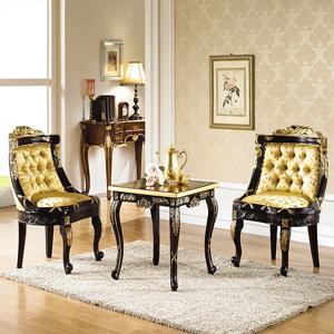 러브 블랙골드 엔틱 마호가니원목 부부 테이블세트