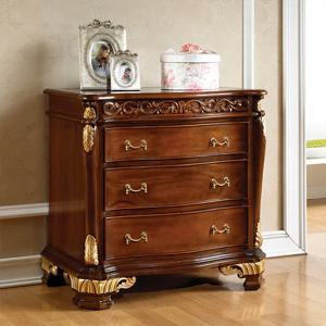 블랑 엔틱 3단 서랍장 협탁 마호가니 원목 (엔틱골드)