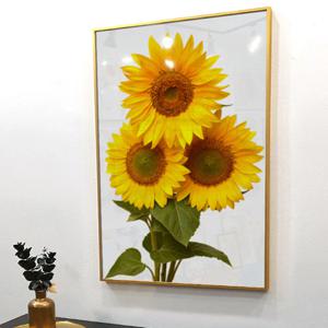풍수 돈 들어오는 해바라기 3송이 꽃 그림 인테리어 액자