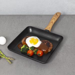 우드패턴 22x22cm IH 정사각 후라이팬/인덕션 가능