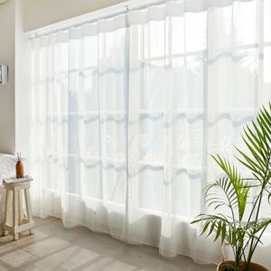 에덴 광폭 꽃 자수커튼 민자주름/나비주름/봉집형 거실커튼