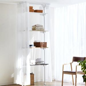 [빠른배송] 4단 시스루 커튼 우드 선반 행거 EO-S214WOOD