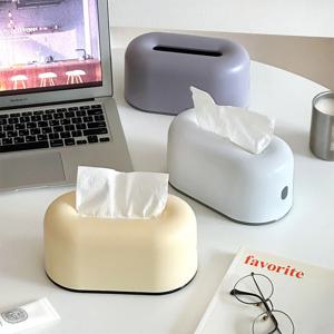 캡슐 감성라운드 휴지케이스 사각 티슈케이스 테이블 책상 감성 인테리어소품 3colors