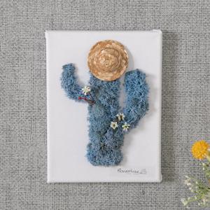 스칸디아모스 공기정화식물 액자 밀집 선인장 조화 set 20cm