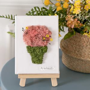 스칸디아모스 공기정화식물 액자 이젤 귀여운 선인장 조화 set 25cm