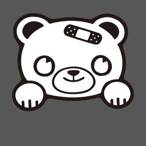 A824 - 반창고 붙인 곰 로고 캐릭터 스티커 방수 리폼 DIY 노트북 폰케이스 스티커